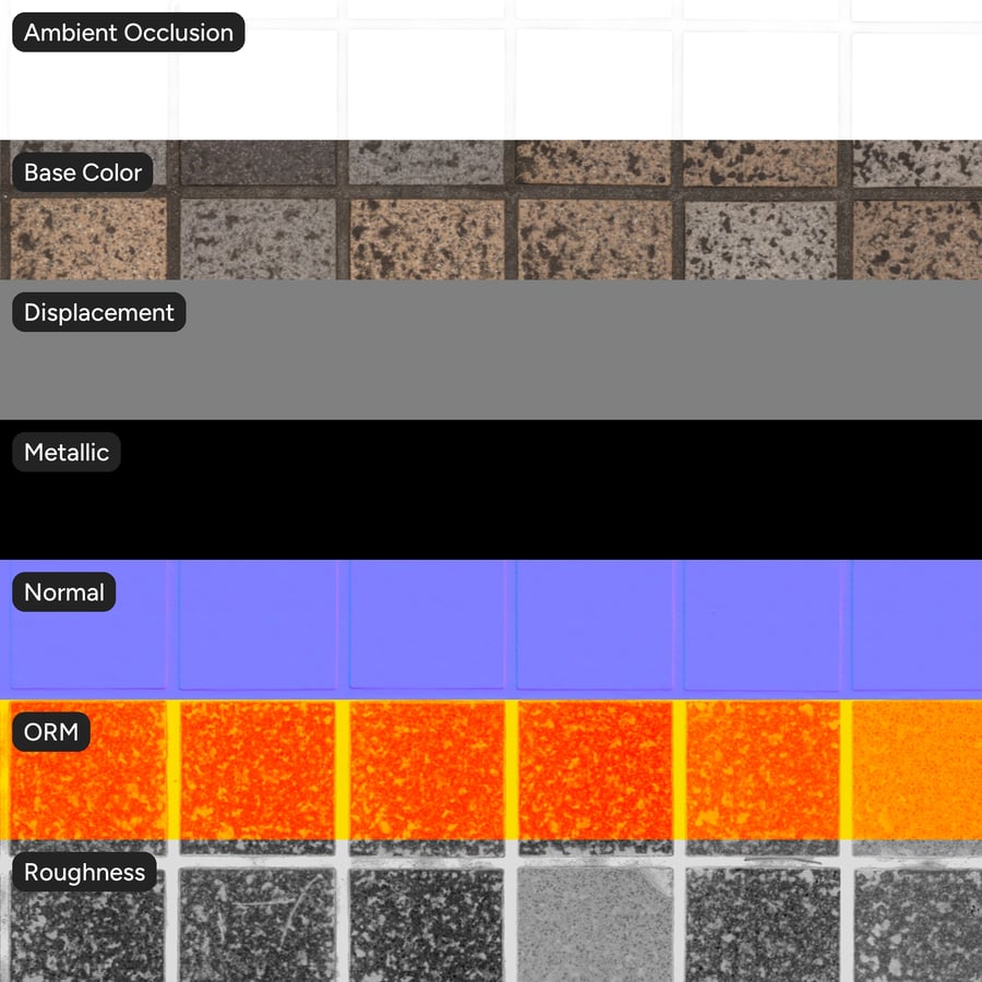 Mixed Color Tile Paver Texture
