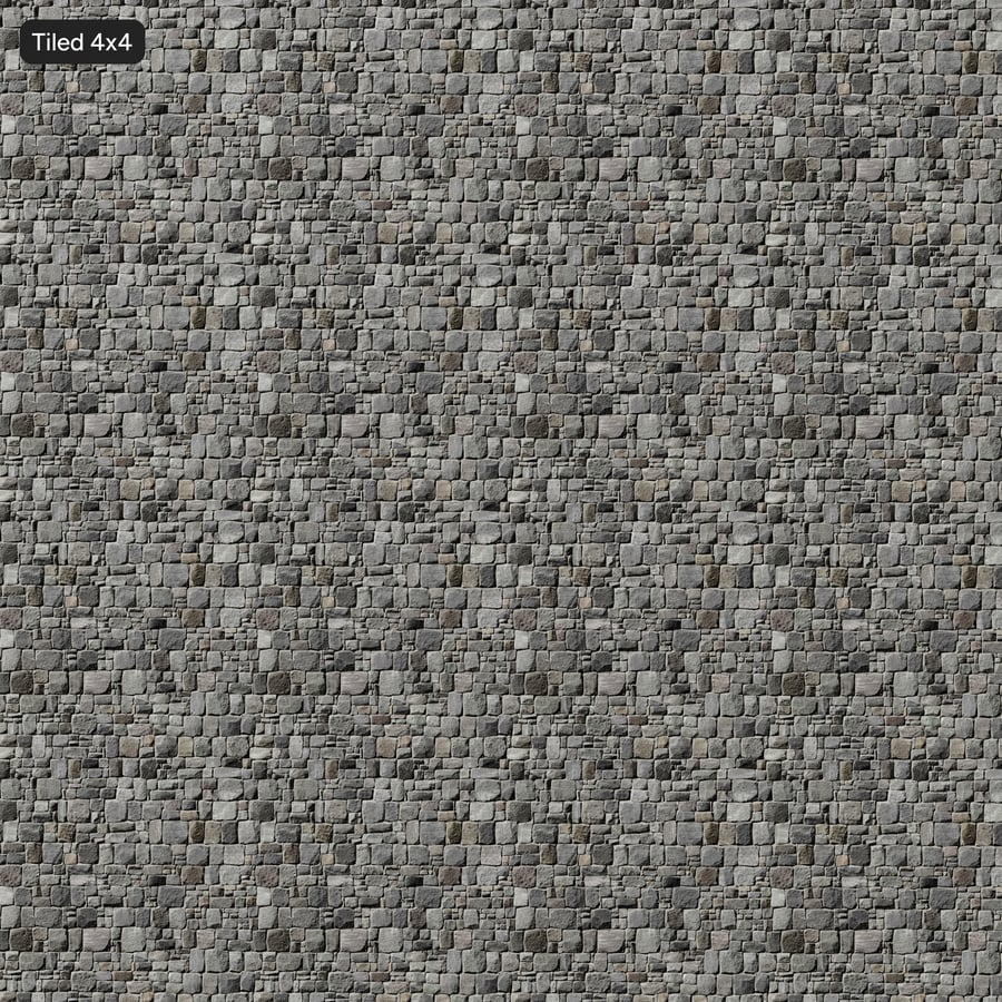 Inca Rubble Stone Wall Texture, Mixed Gray