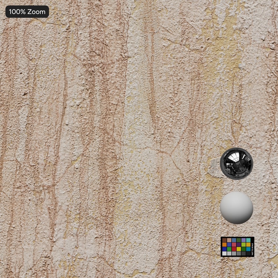 Peeling Painted Lime Render Wall Texture, Ochre Yellow