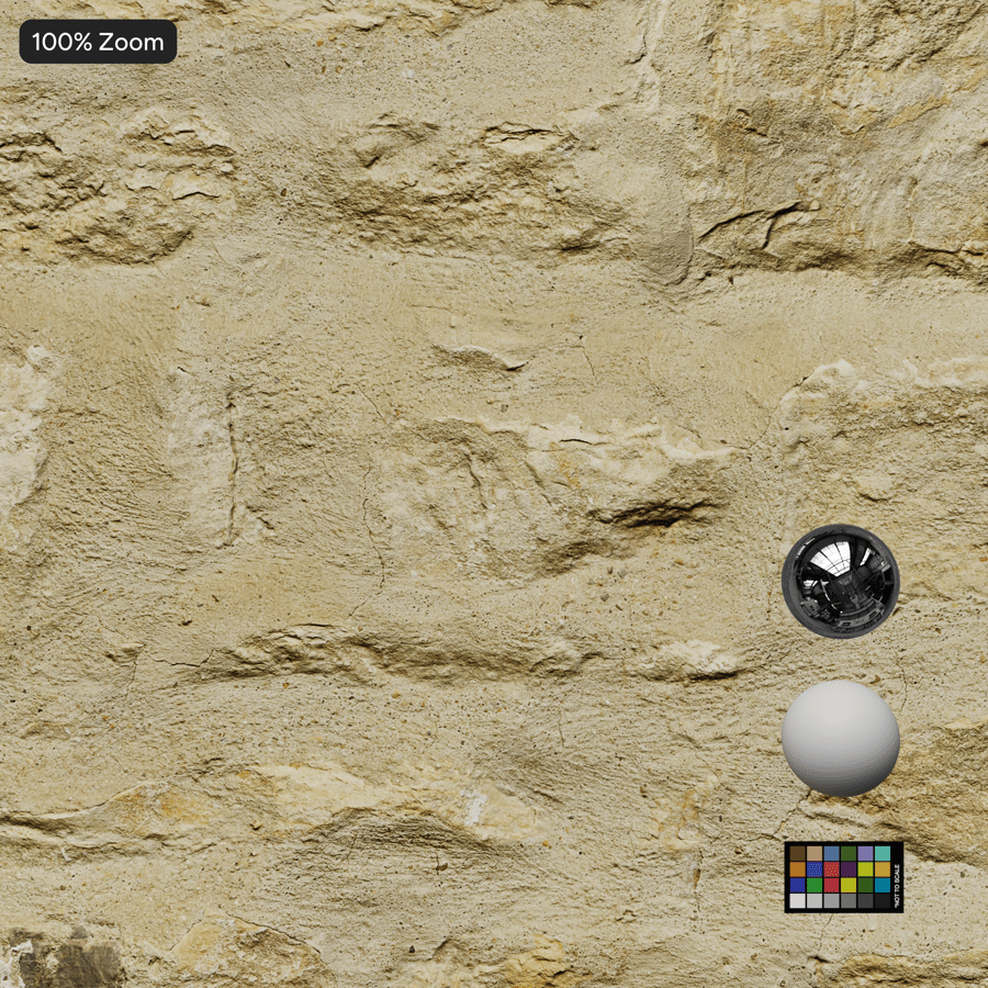 Kết cấu tường gạch đá phong hóa, màu vàng