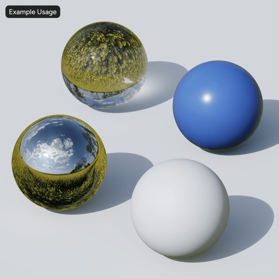 HDRI pole rozkvetlé řepky, polojasno