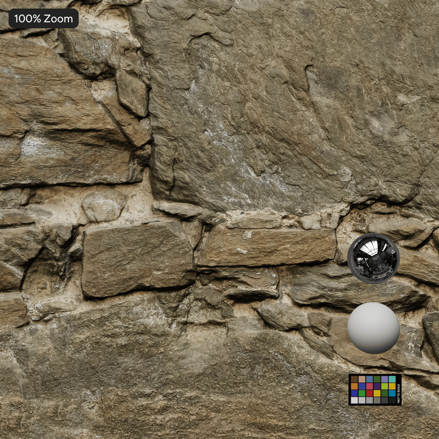 Mixed Dense Rubble Stone Wall Texture