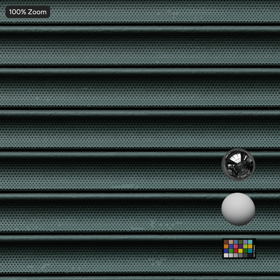 Perforated Metal Rollerdoor Texture, Green