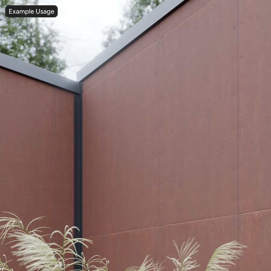 Corten Weathering Steel Panel Texture, Rust Orange