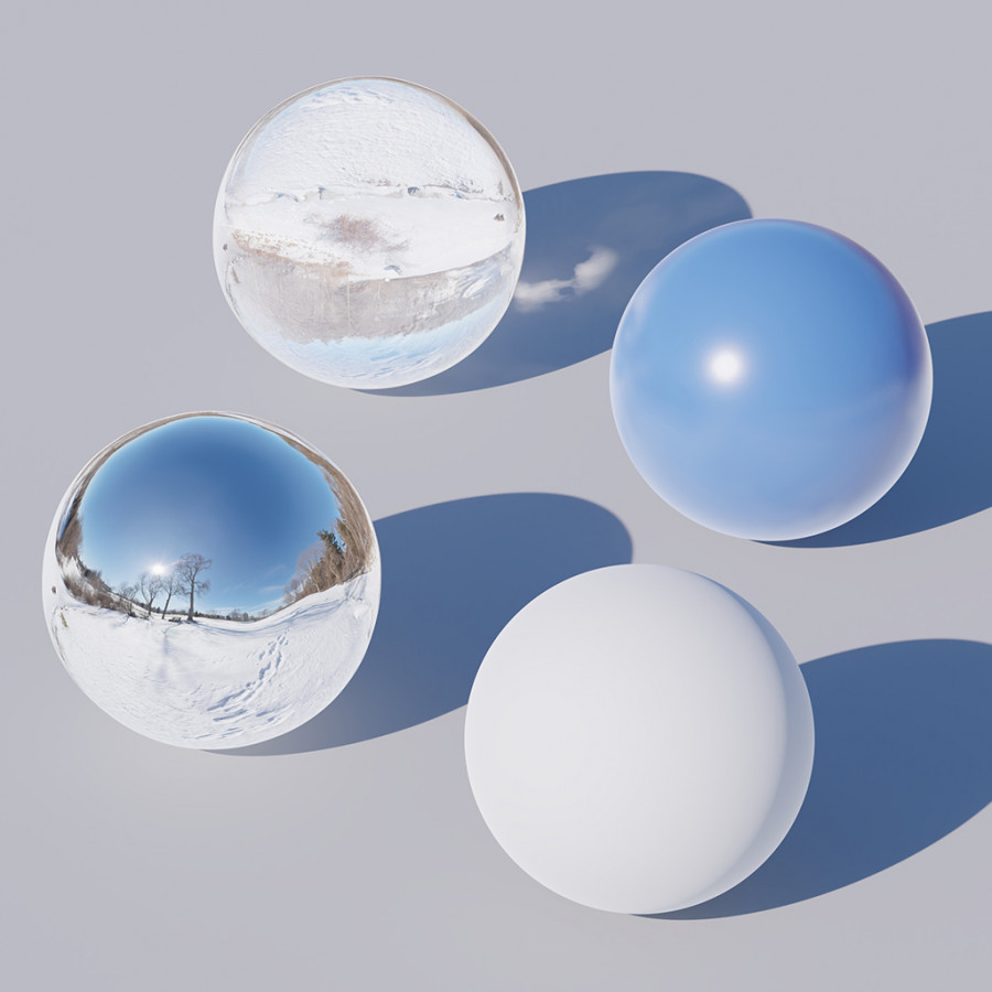 Campo nevado, día despejado de invierno al aire libre HDRI