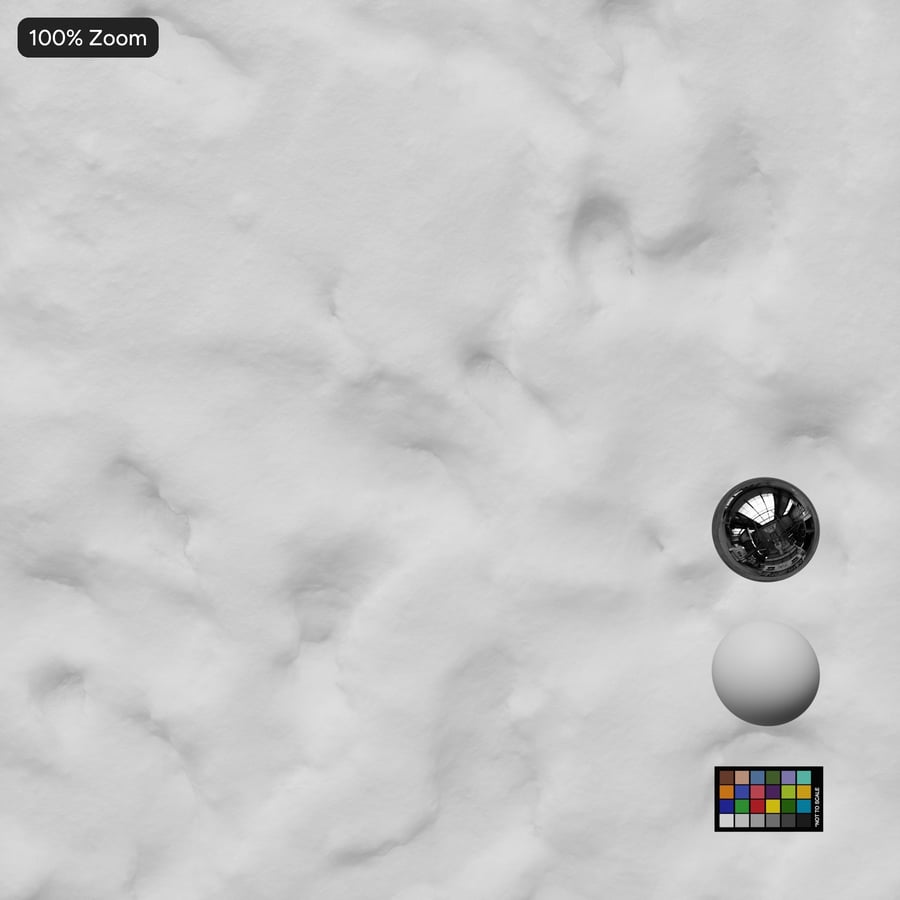 Footprints on Chunky Snow Texture