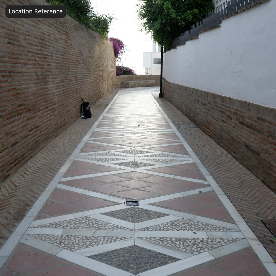 裝飾石鋪路面紋理，紅色