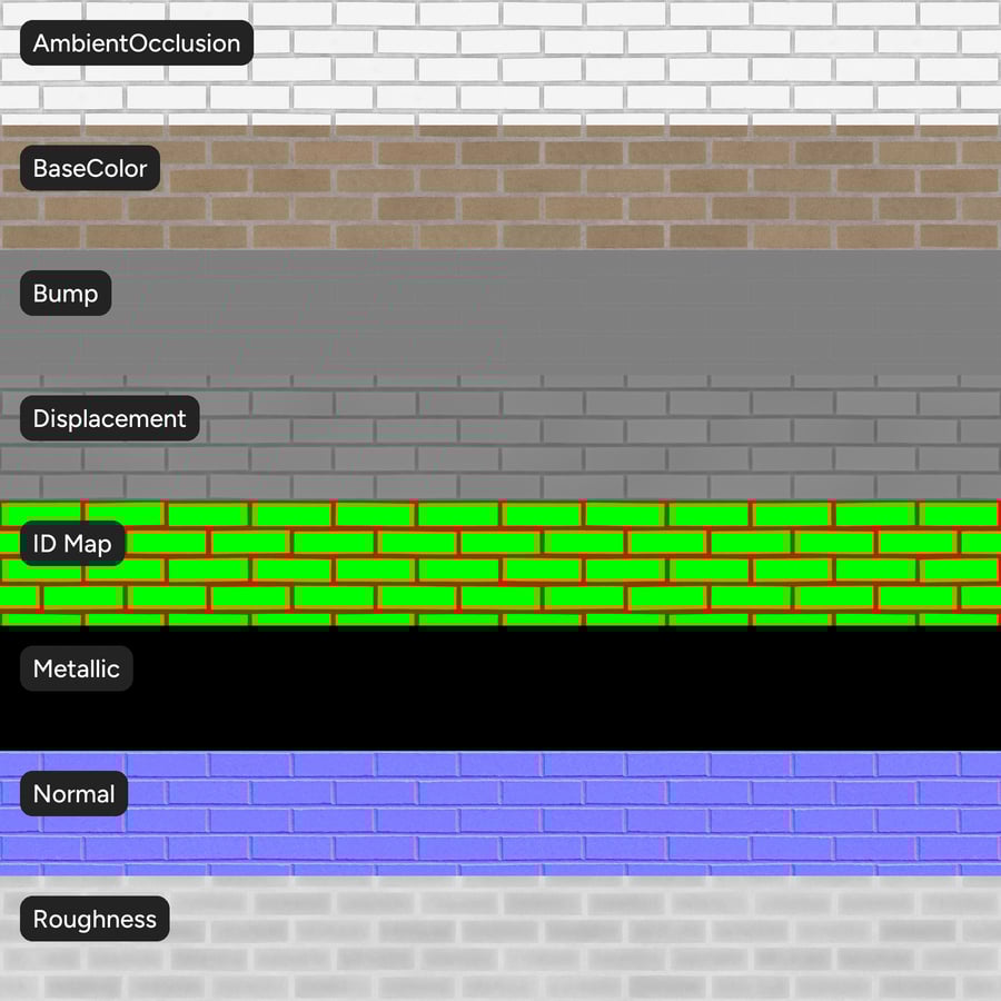 Smooth Running Bond Brick Wall Texture, Beige