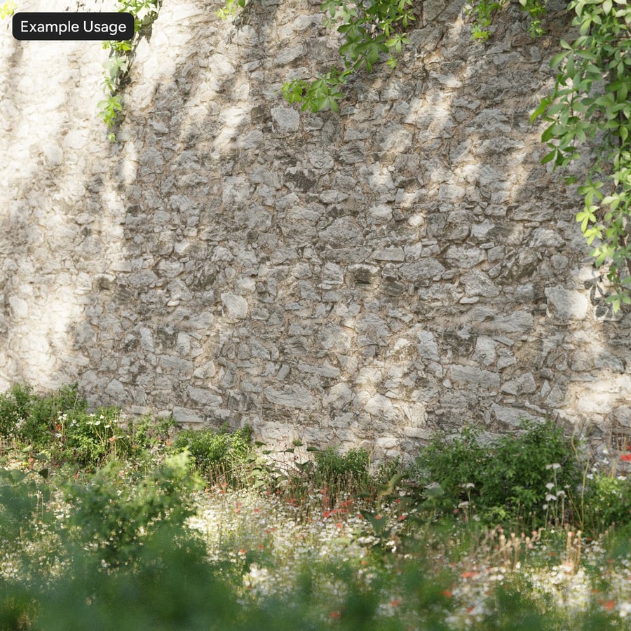 Textura de parede de pedra em ruínas, cinza frio