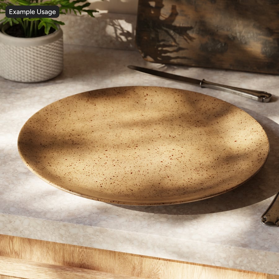 墨斑入り陶器風陶器、茶色