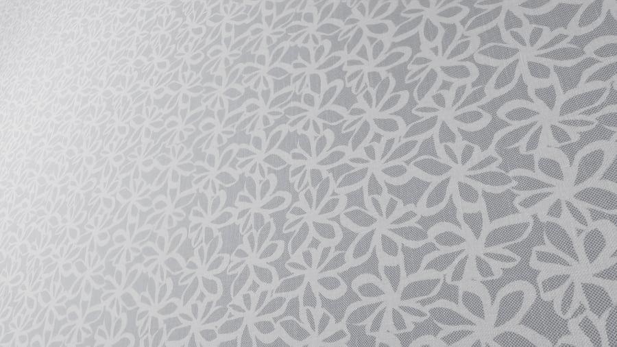 Flower Print Basket Weave Upholstery Fabric Texture, Grey