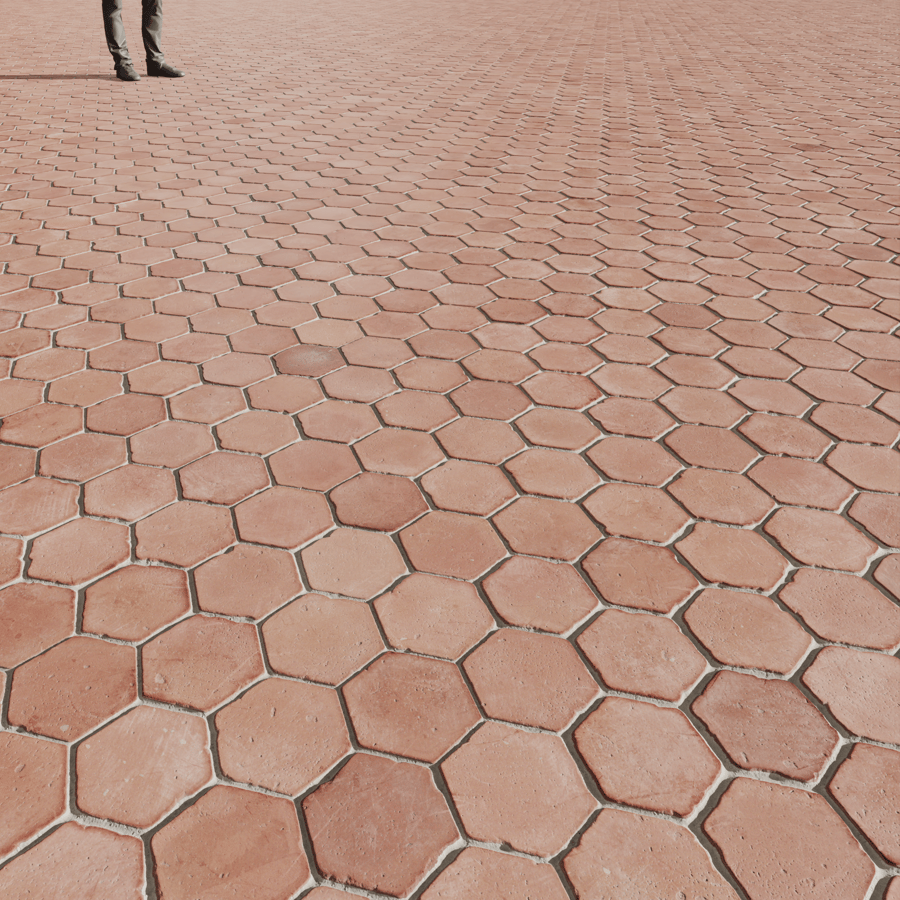 Muted Hexagon Terracotta Tile Texture