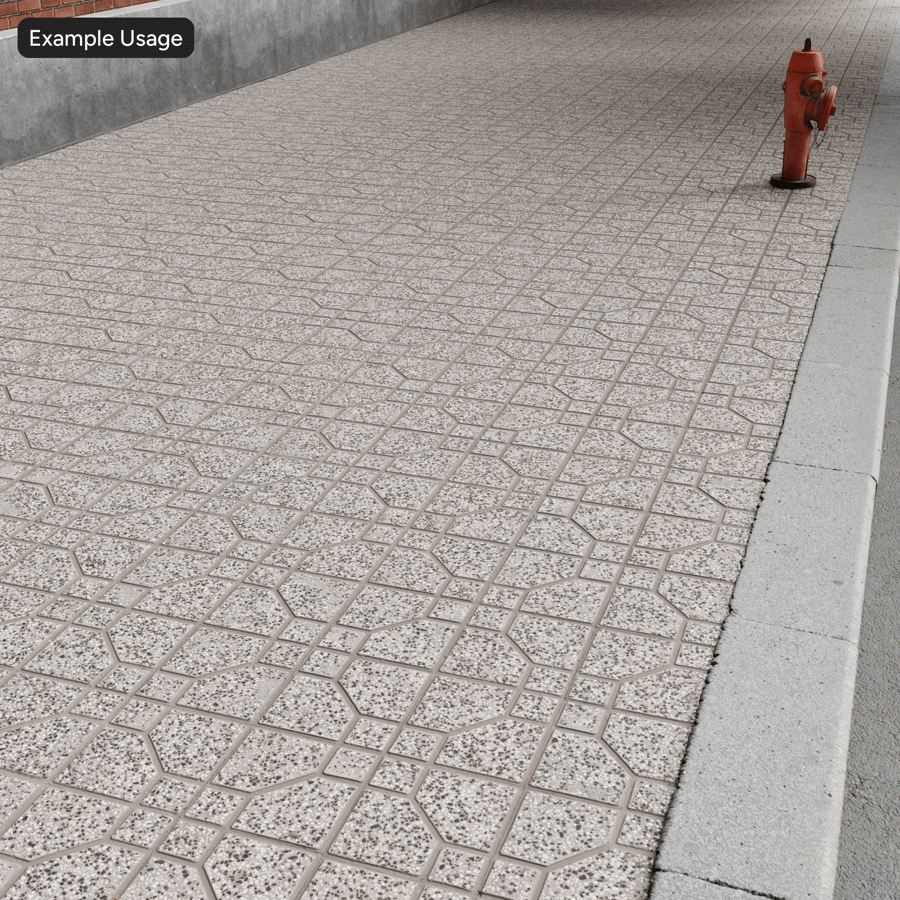 Aggregate Terrazzo Stone Paver Texture, Grey