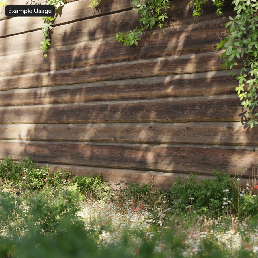 Texture de mur en rondins de bois usé, brun