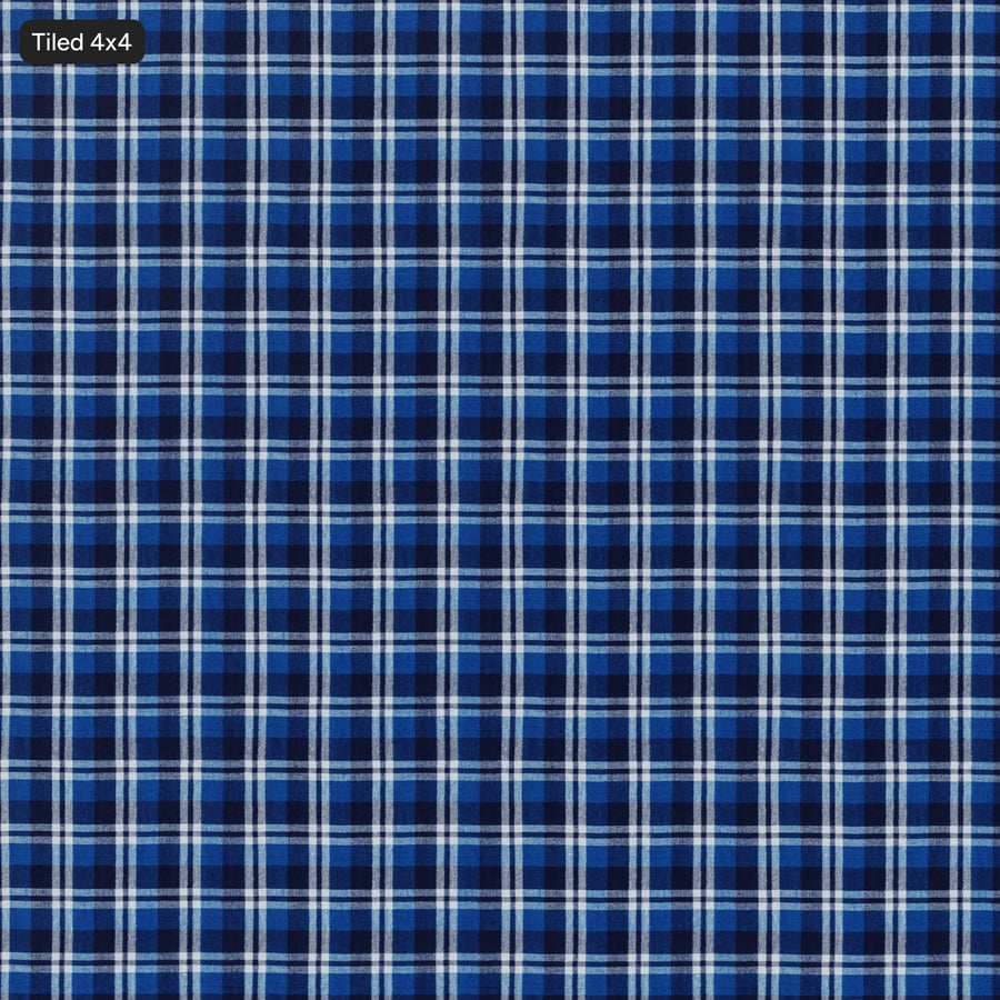 Tartan bomull rutigt tyg textur, blå