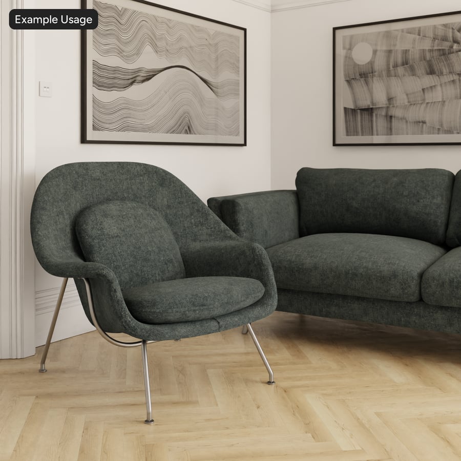 Mottled Chenille Upholstery Fabric Texture, Teal Grey