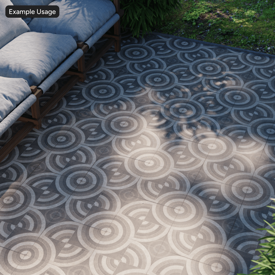 Circular Patterned Tile Texture, Yellow Brown