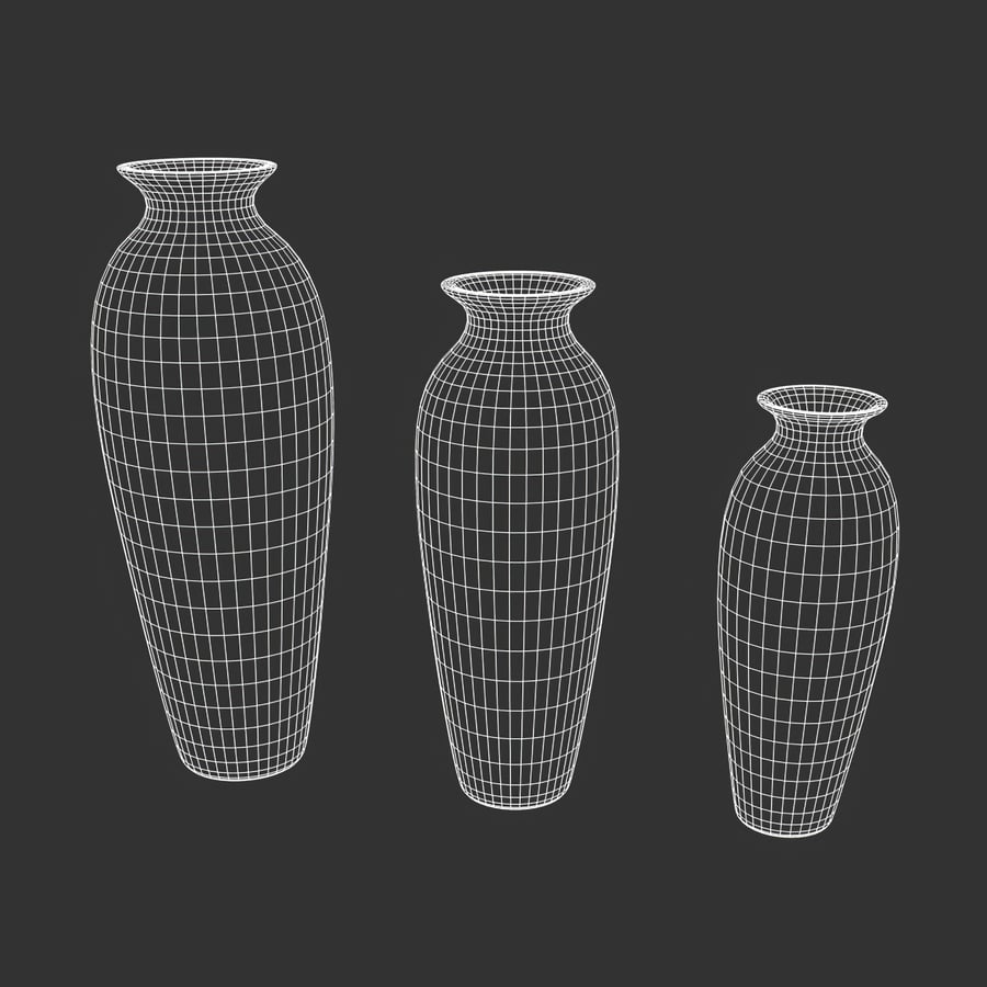 Three Tall Vase Models, Chocolate Brown