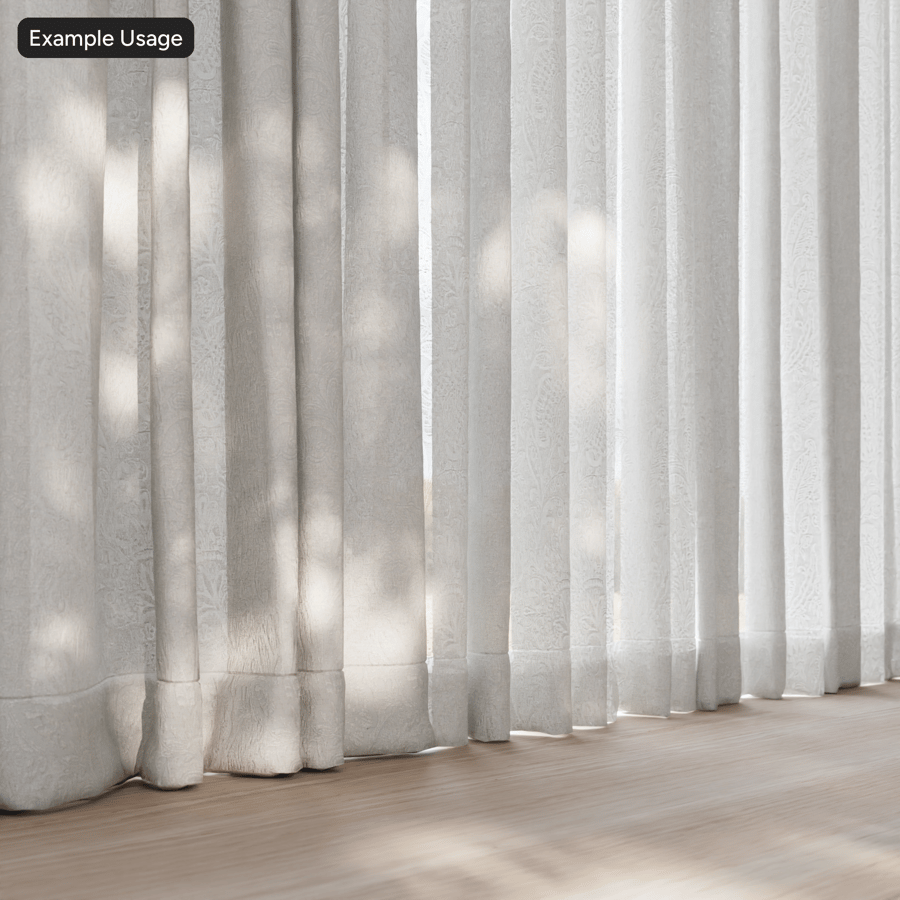Tecido para estofamento de cortinas de chenille floral, branco