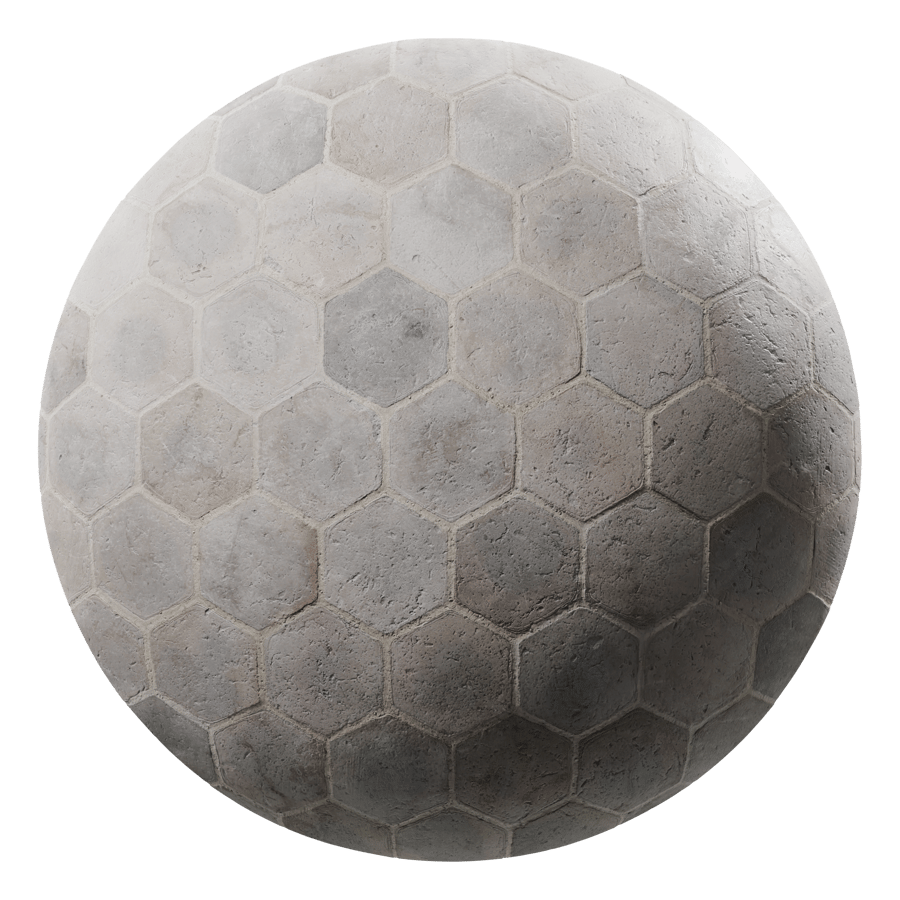 Rustic Hexagonal Terracotta Tile Texture, Grey