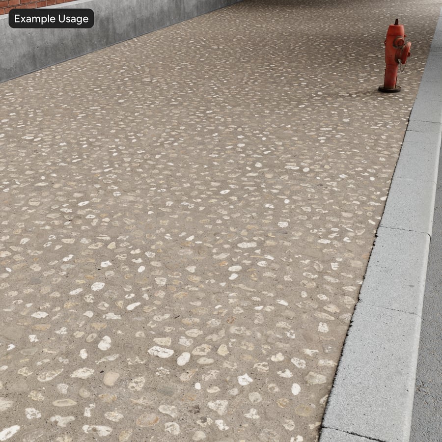 Φθαρμένο λιθόστρωτο με χαλίκι με υφή πλακόστρωτου