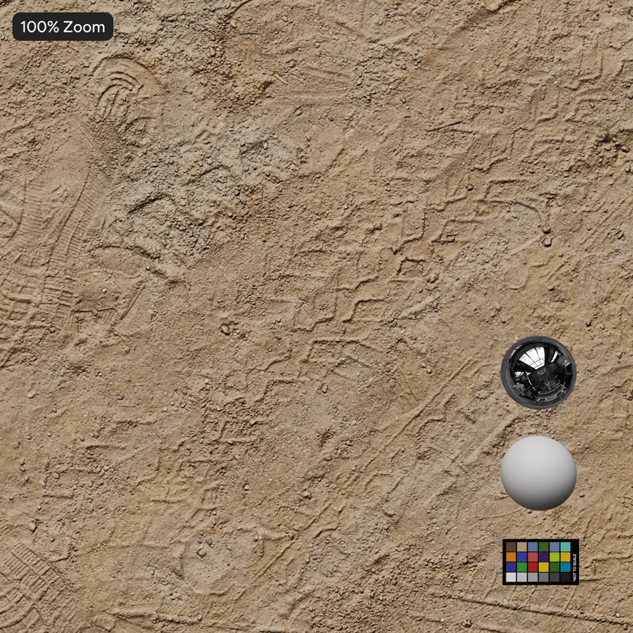 Tire Tracks on Compacted Sandy Ground Texture