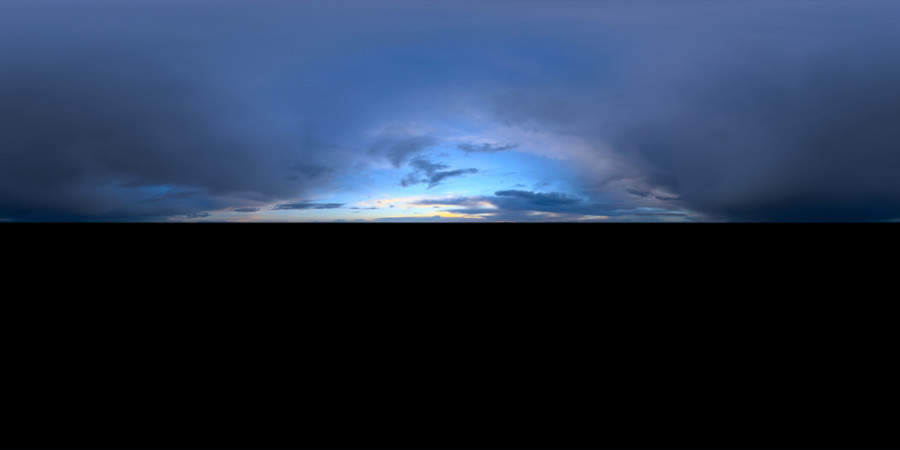 MIsty Clouds Horizon Evening Outdoor Sky HDRI, Blue