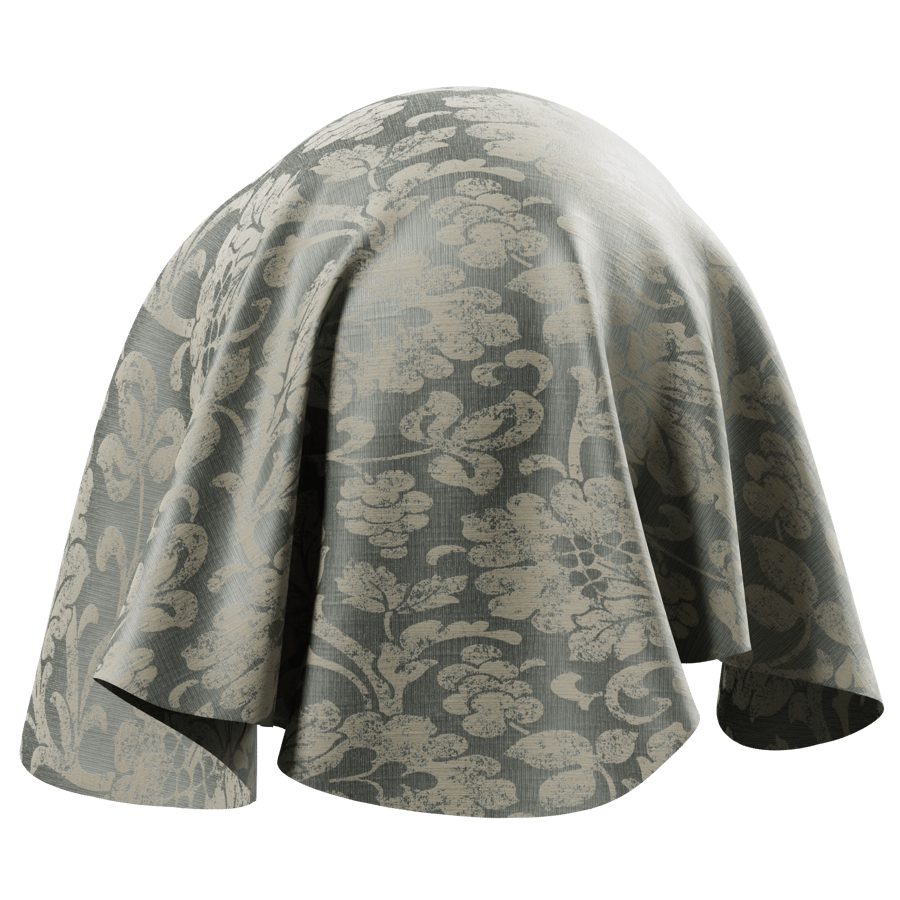 Floral Jacquard Drapery Fabric, Duckegg