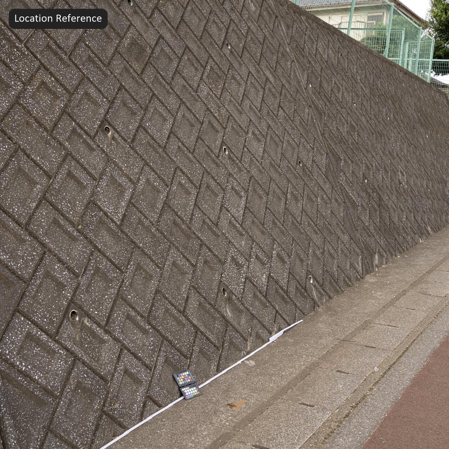 スタンプ骨材ヘリンボーン擁壁コンクリートの質感