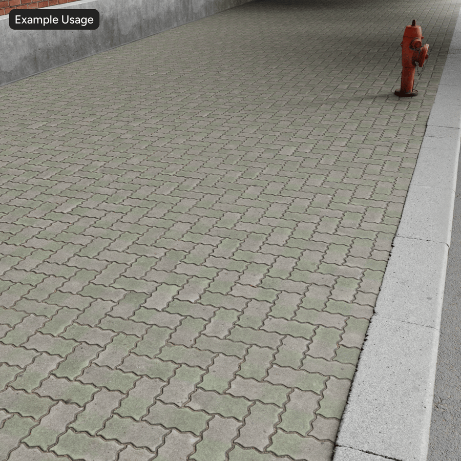 Zigzag Herringbone Concrete Paver Texture, dwukolorowa zieleń