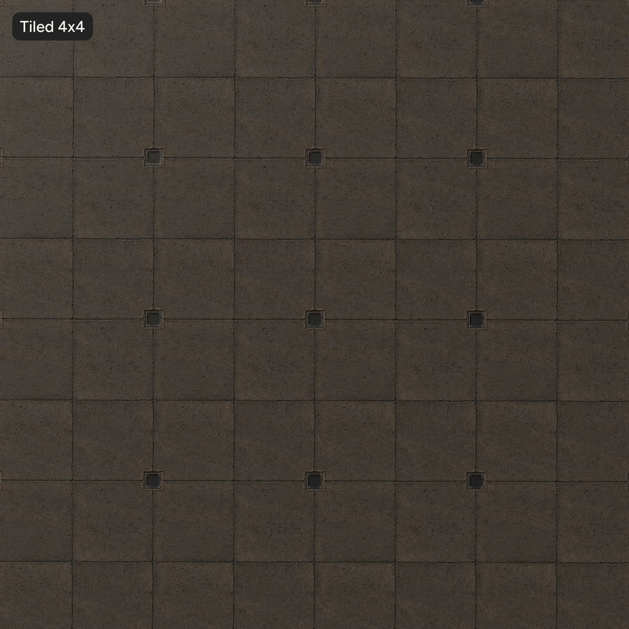 Pavimento de pedra desgastada com textura de tampa de furo de drenagem