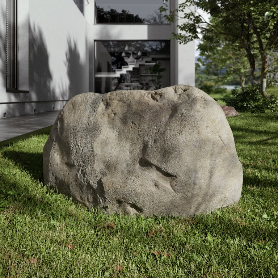 Warm Toned Smooth Large Rock Boulder Model
