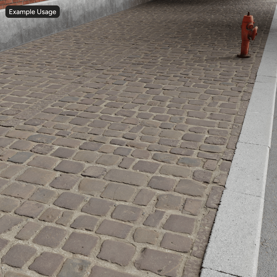 Pavimentazione in ciottoli sporchi