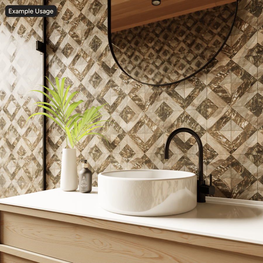 Square Patterned Glossy Tile Texture, Golden Brown