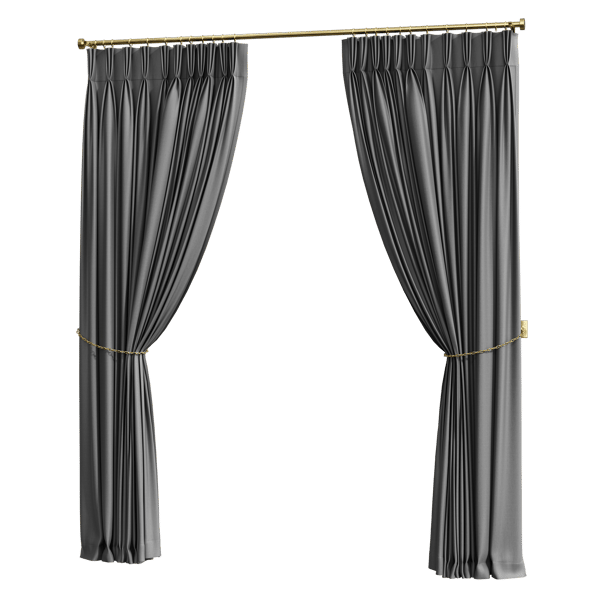 Pulled Back Pinch Pleat Curtains Model, Grey