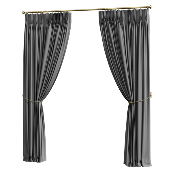 Pulled Back Pinch Pleat Záclony Model, šedá