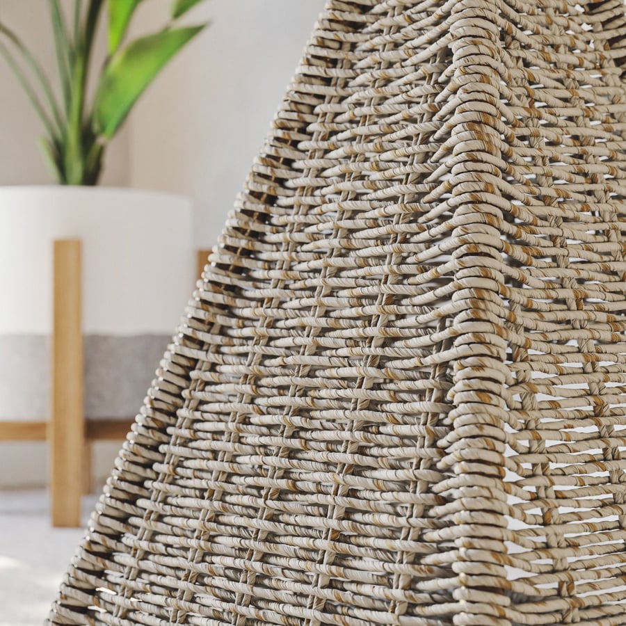 Unwrapped Painted Banana Leaf Rattan Texture, White