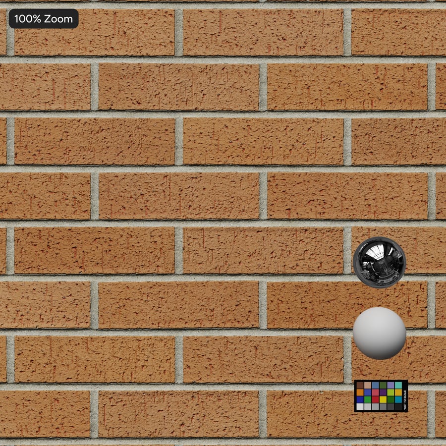 Dragfaced Running Bond Brick Wall Texture, Orange