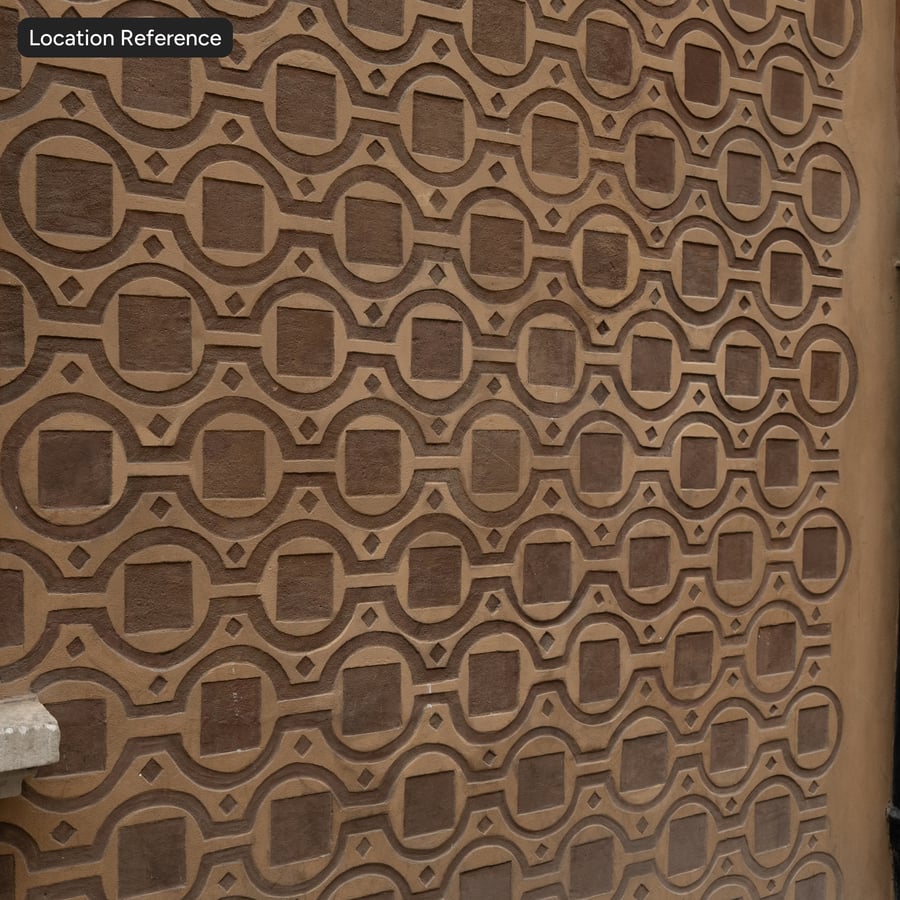 Textura de gesso mate com padrão ornamentado, Sienna