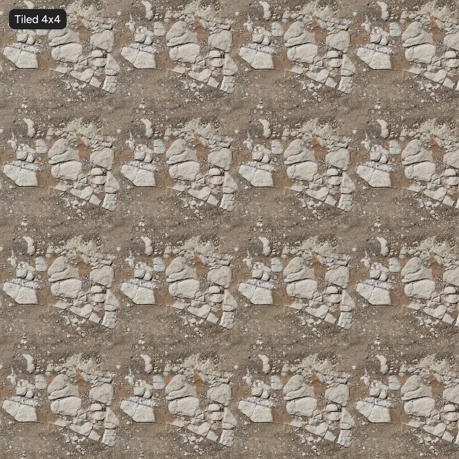 Arid Rocky Ground Terrain Texture, Buff and Red