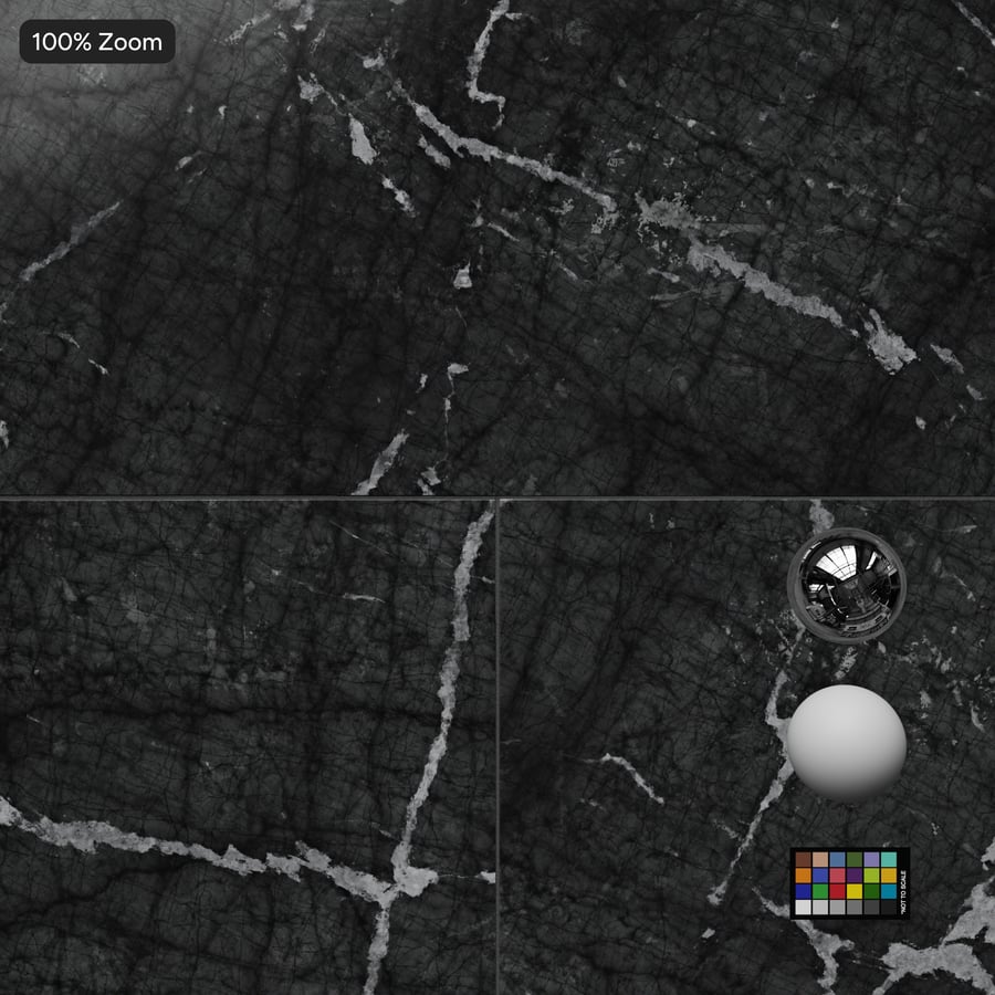 Matná mramorová dlaždice s texturou rybí kosti, Cosmic Grey