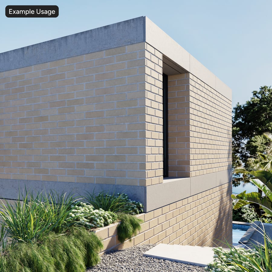 Smooth Running Bond Brick Wall Texture, Beige