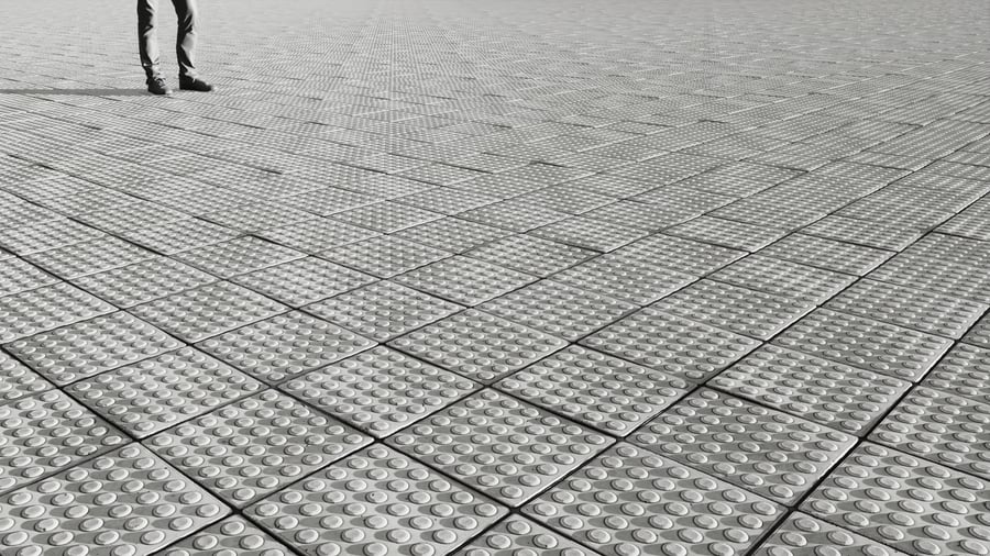 Tactile Dots Paver Texture, White