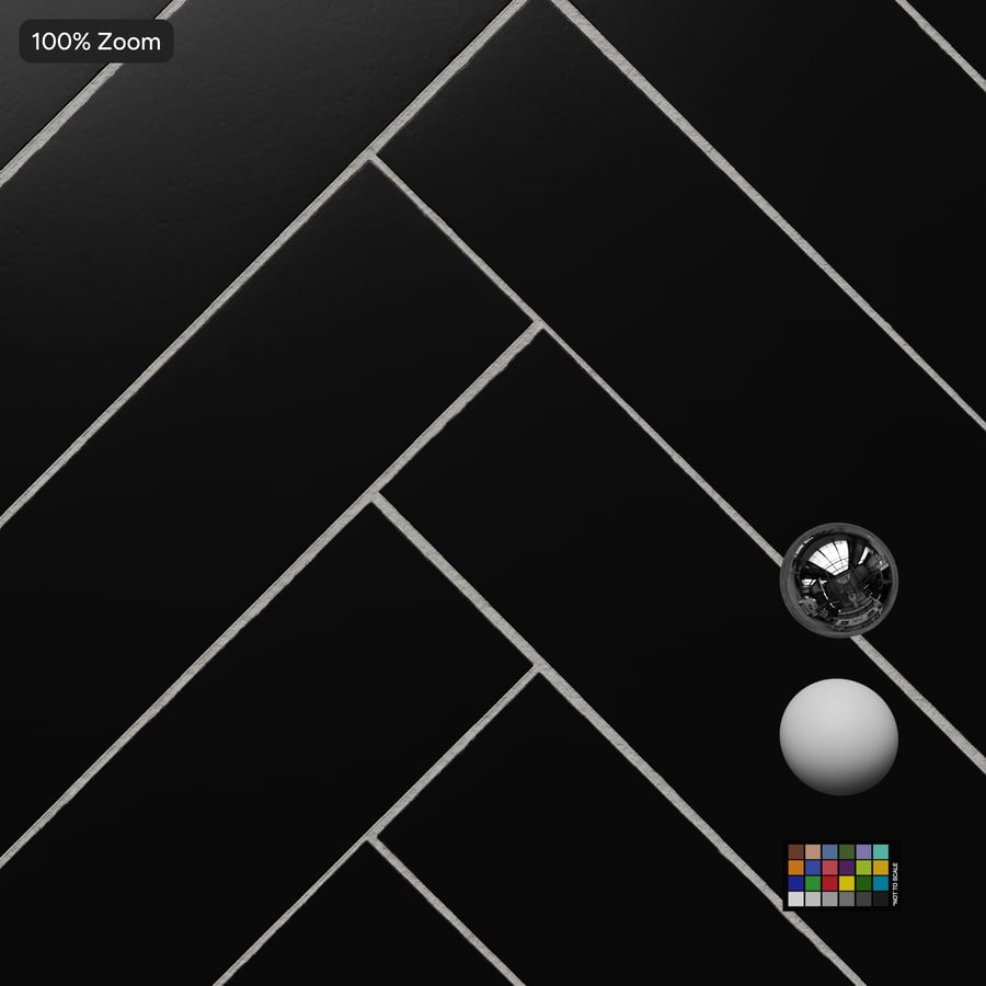 Textura de azulejo cerâmico fosco em espinha, preto