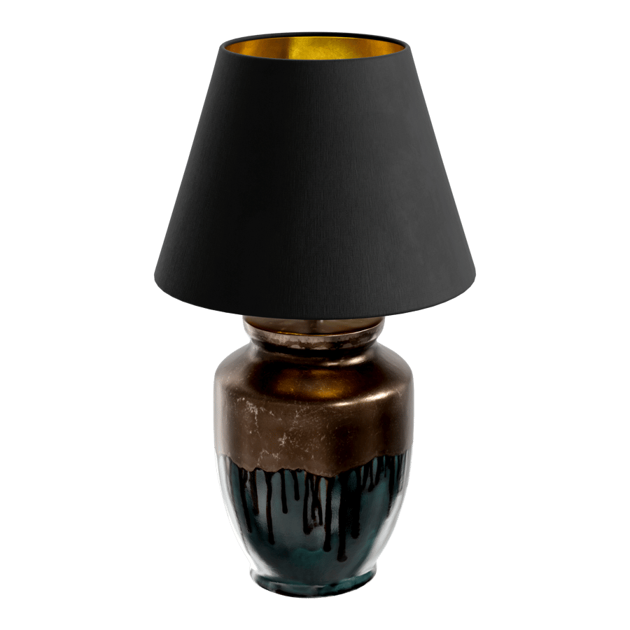 Eno Ceramic Skaro Golden Petrol Shade Lamp Model, Brown