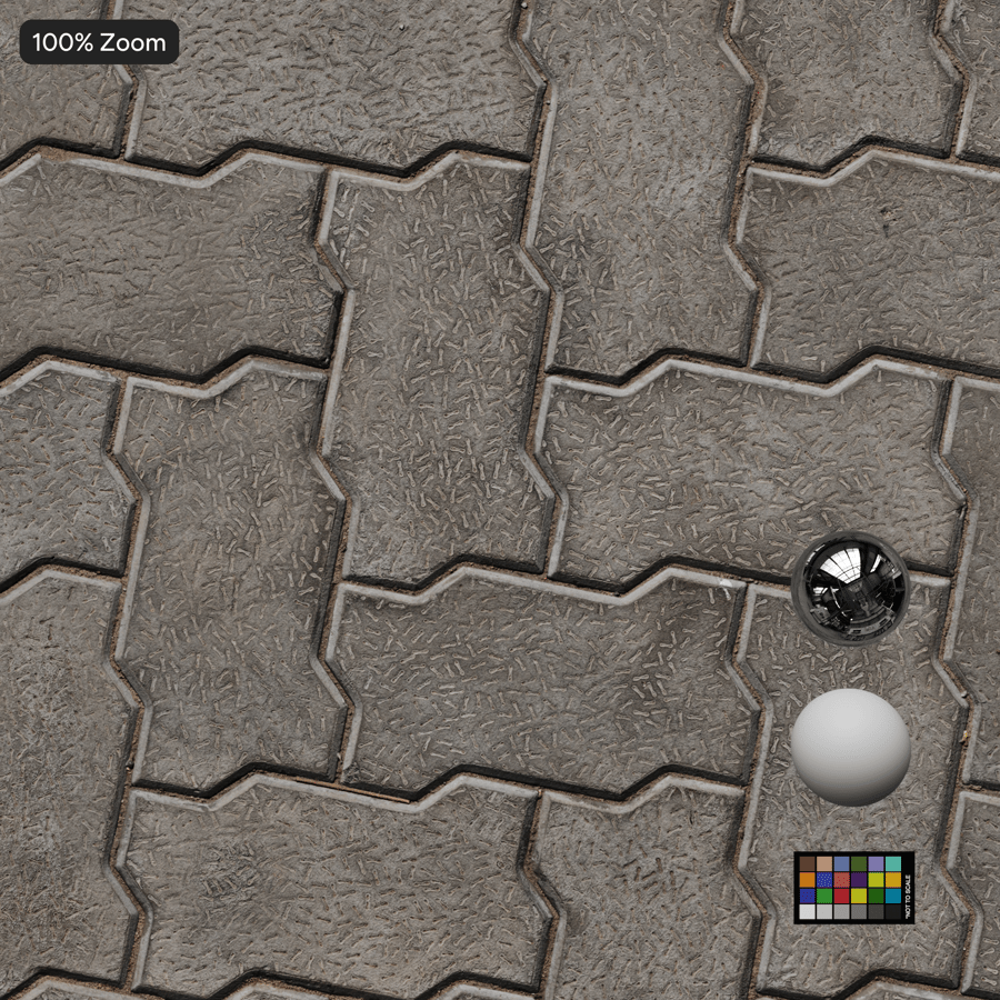 Kết cấu gạch bê tông xương cá zic-zac, màu xám