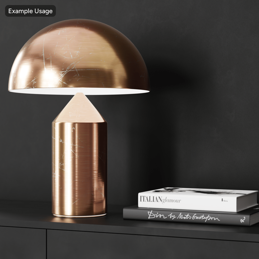 Bề mặt kim loại metallic anodized, màu vàng hồng