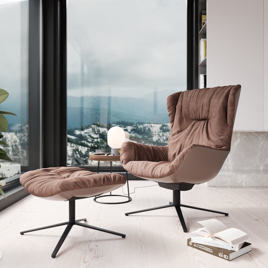 Replica Freifrau Doze Armchair Model, Cool Brown