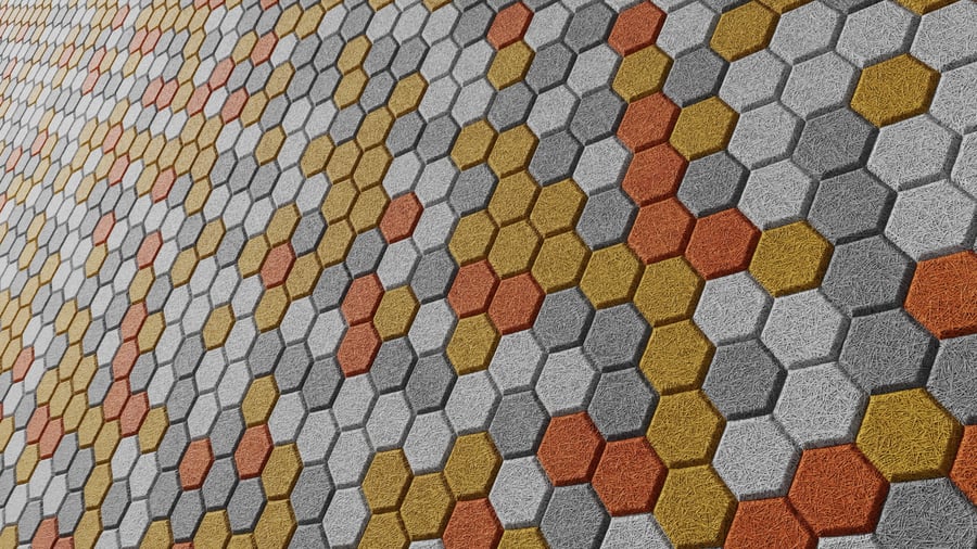 Hexagonal Acoustic Panel Texture, Orange