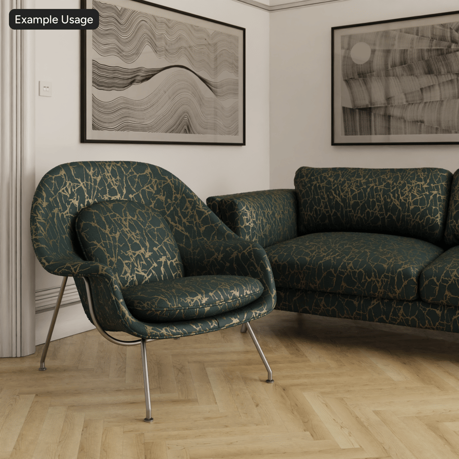 Animal Jacquard draperi klädsel tyg, grön